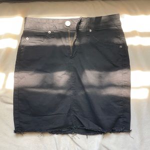 black denim mini skirt